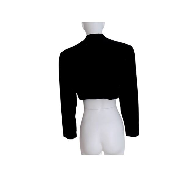 Vintage Fabian Molina cropped black velvet blazer size 14 - Picture 6 of 8